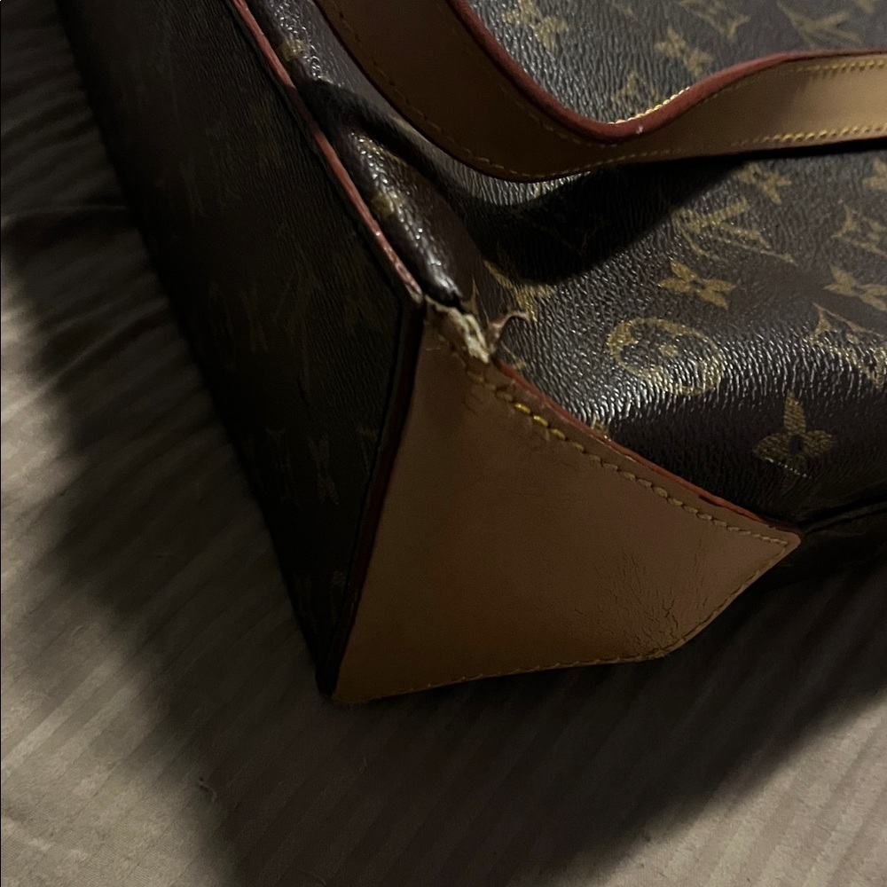 Louis Vuitton Monogram Tote in Dark Brown with Tan Straps - Picture 6 of 7